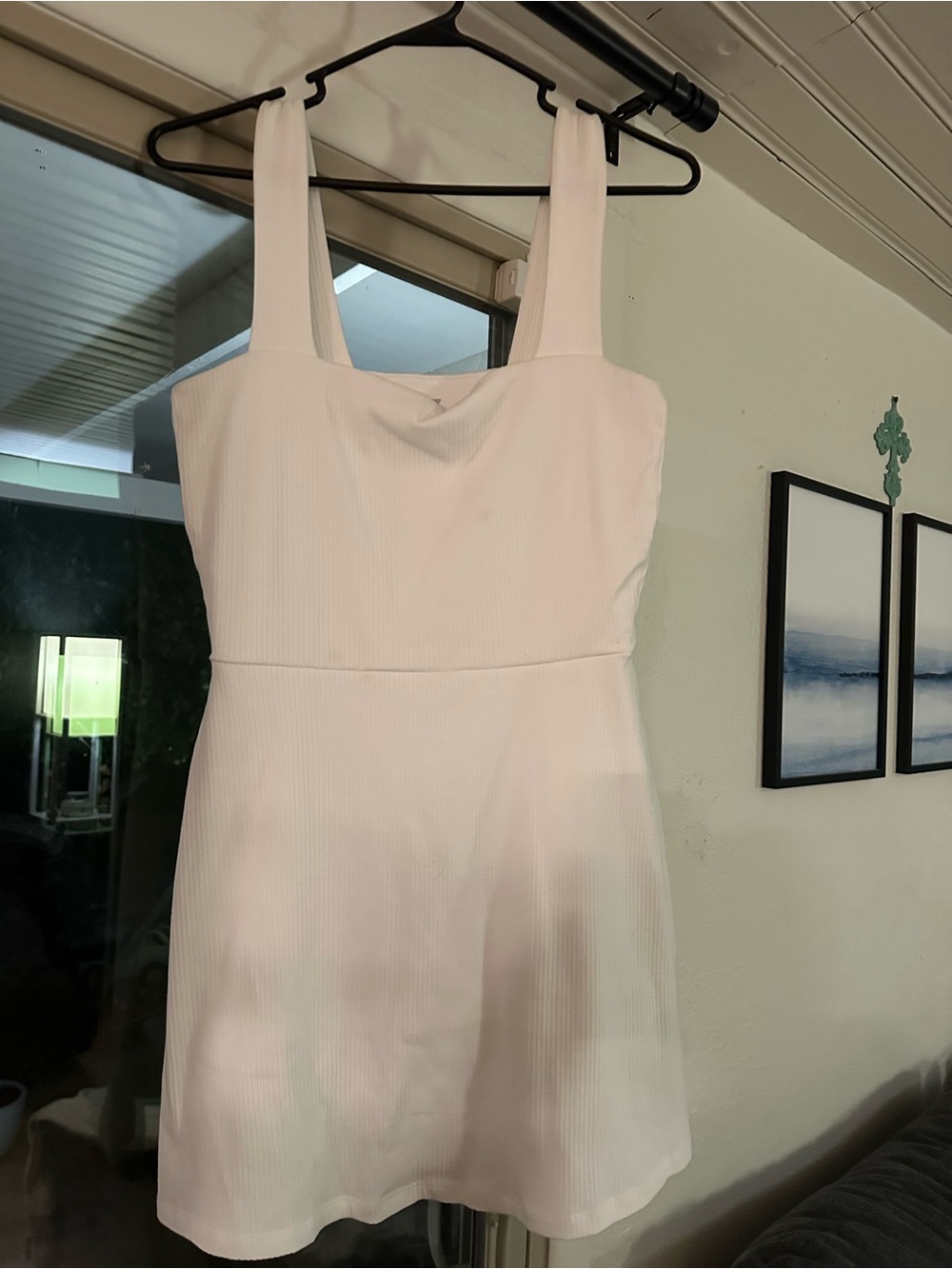 PINK Victoria's Secret White Sleeveless Square-Neck Mini Dress